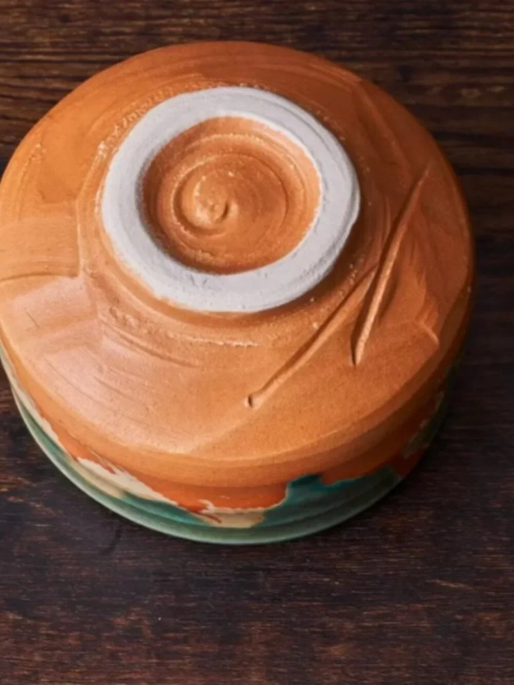 Mino ware matcha bowl tea cup deep sea design